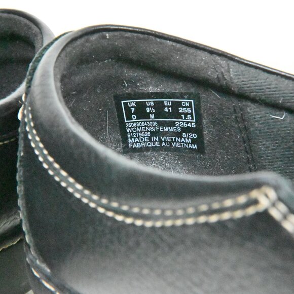 Clarks Collection Leather Button Slip On Button Comfort Black Loafers US9.5 UK7 - Picture 14 of 16